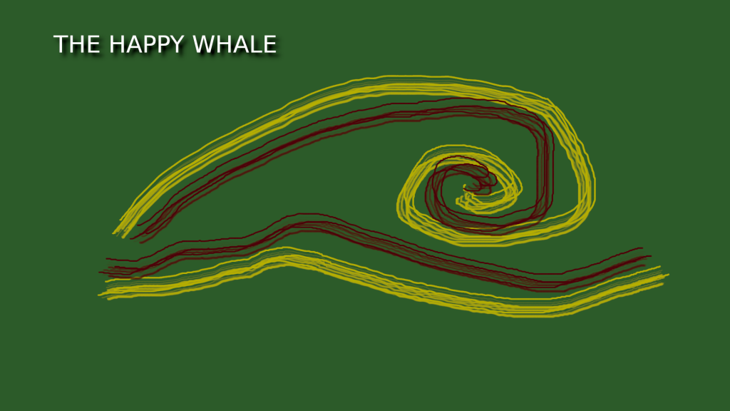 An abstract drawing of a whale.
